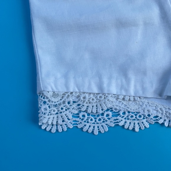 Love Ady Women's White Back Zip Lace French Knickers Mini Short Size Small - Picture 2 of 6